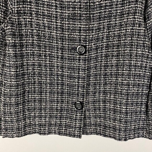 Chicos Design Tweed Jacket Womens 0 US 4 / Small Black White Three-Button - Picture 3 of 8